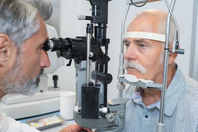 Man having eye examination 