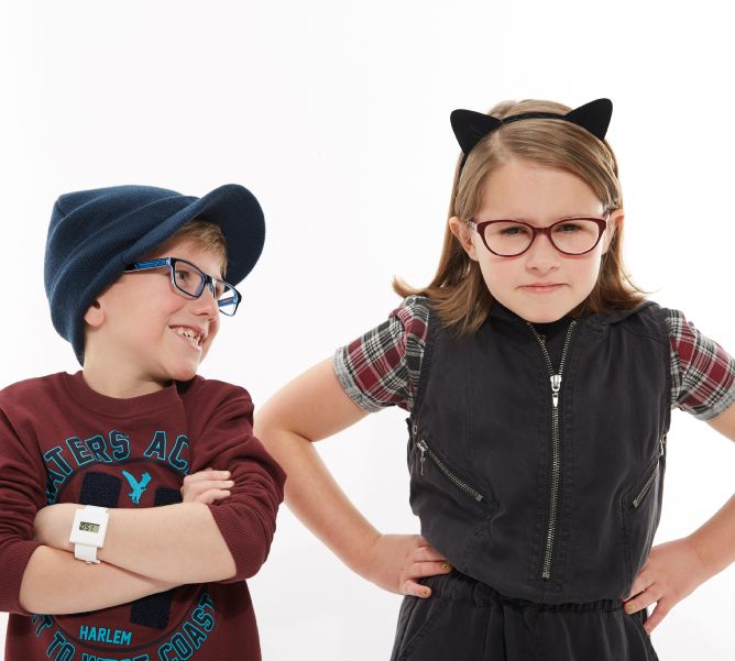 Children wearing spectacles